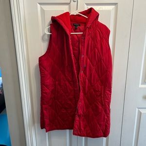 ‼️FINAL SALE‼️ Tribal red women’s long, light puffy vest. EUC.